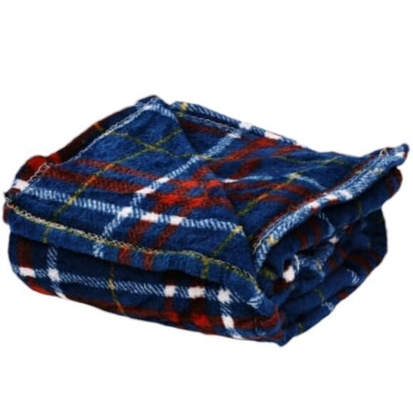 Navy Plaid Soft‎ Throw Blanket '50 × 60' - Picture 2 of 3